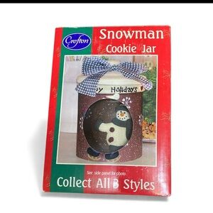 Crofton Snowman Cookie Jar - Festive Red and White vintage snowman